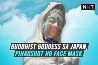 Buddhist goddess sa Japan, pinagsuot ng face mask