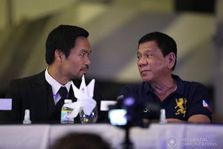 'Tinutulungan ko pa siya': Pacquiao itinangging inaaway si Duterte