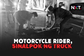 Motorcycle rider, sinalpok ng truck