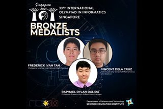 Filipino students bag 3 medals at informatics Olympiad