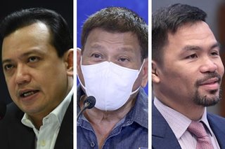 Duterte says Pacquiao, Trillanes both 'want to hold power'
