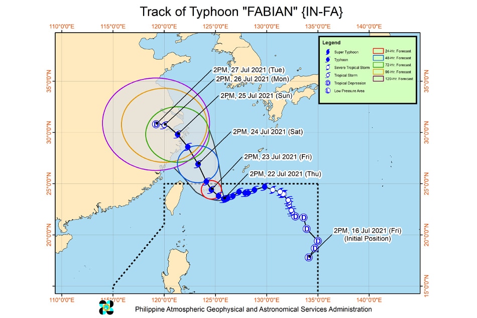 Typhoon Fabian expected to further strengthen, reach peak Thursday night - PAGASA 1