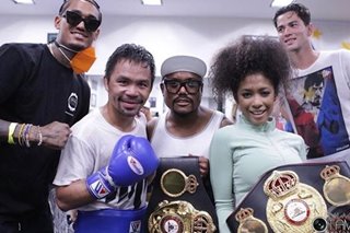 LOOK: Jordan Clarkson, apl.de.ap visit Pacquiao in training