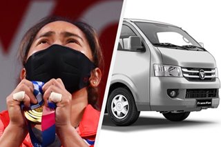 Cash, house and more: Hidilyn Diaz to receive 13-seater van