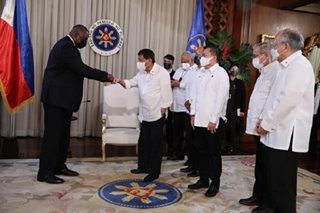 US defense chief Austin pays courtesy call on Duterte