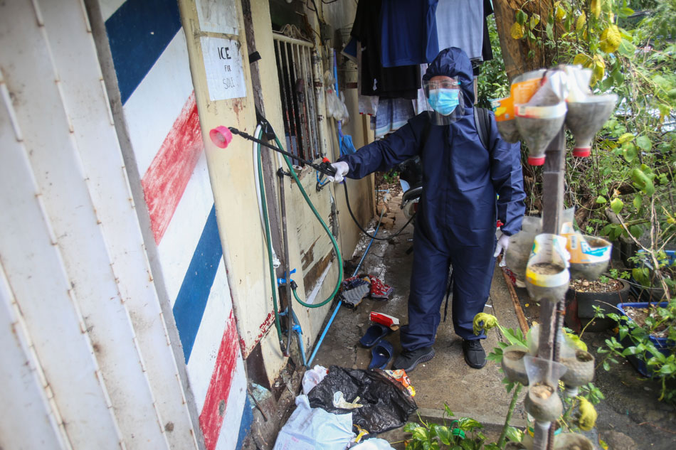 Disinfecting houses in Pasay
