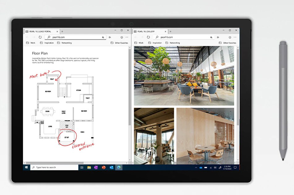 The Microsoft Surface Pro 7+ two-in-one tablet/laptop with the Surface Pen. Handout photo