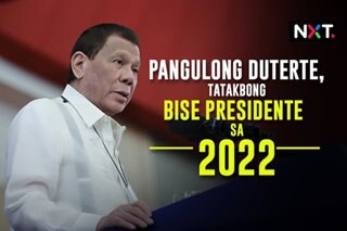 Pangulong Duterte, tatakbong bise presidente sa 2022