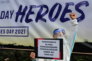 Health workers hold protest on Heroes Day