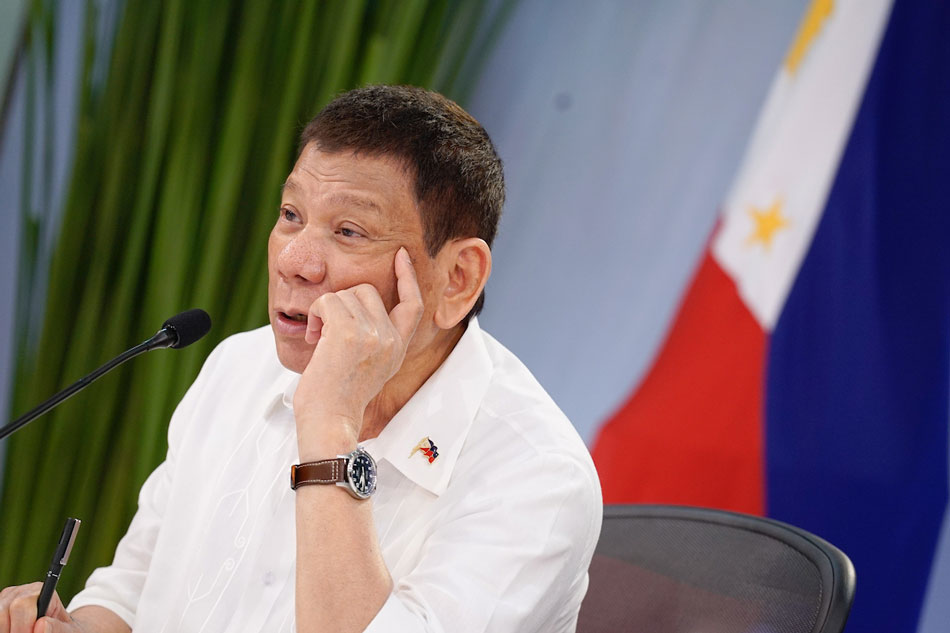  President Rodrigo Duterte during a meeting at the Malacañang Golf (Malago) Clubhouse in Malacañang Park, Manila on August 26, 2021. King Rodriguez, Presidential Photo/File