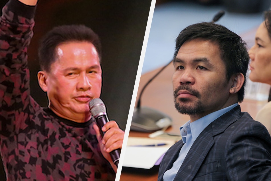Pastor Apollo Quiboloy and Sen. Manny Pacquiao. ABS-CBN News/File