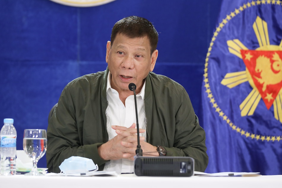 President Rodrigo Duterte talks to the people after holding a meeting with the Inter-Agency Task Force on the Emerging Infectious Diseases (IATF-EID) core members at the Arcadia Active Lifestyle Center in Matina, Davao City on Sept. 2, 2021. Simeon Celi, Presidential Photo