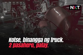 Kotse binangga ng truck, 2 pasahero patay 