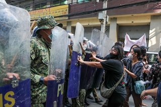 Police disperse martial law anniversary protesters