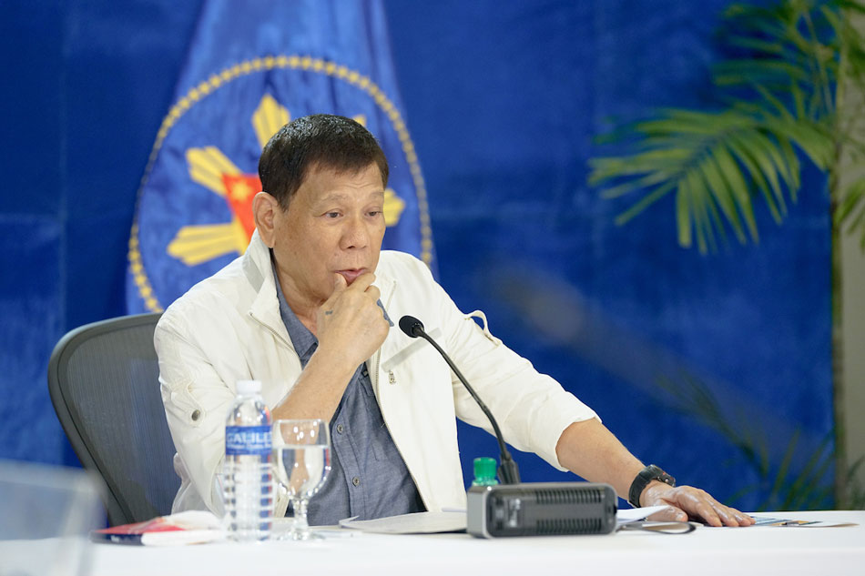 President Rodrigo Duterte gives a public statement from the Arcadia Active Lifestyle Center in Matina, Davao City on Sept. 20, 2021. Roemari Limosnero, Presidential Photo/File 