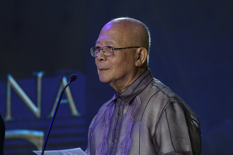 National Artist Bienvenido Lumbera presents an award at the 40th Gawad Urian Awards at the ABS-CBN Broadcasting Center in this July 20, 2017 file photo. Gigie Cruz, ABS-CBN News