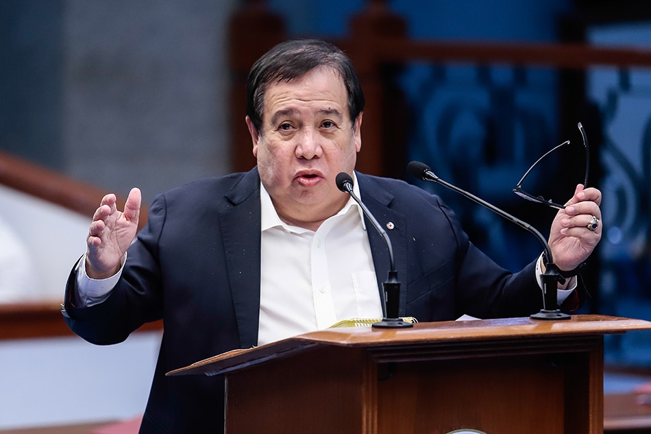 Sen. Richard Gordon, during a special session on the granting of “necessary” powers to President Rodrigo Duterte to address the COVID-19 situation on March 23, 2020. 
