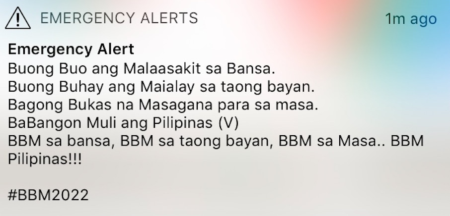 Disaster council denies hand in pro-Bongbong Marcos text alert