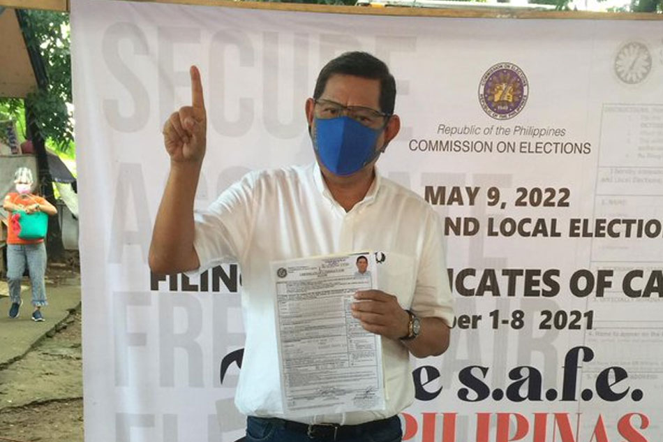 Caloocan City 2nd District Rep. Edgar Erice filed his candidacy for Caloocan City mayor on Oct. 7, 2021. Raff Santos, ABS-CBN News 