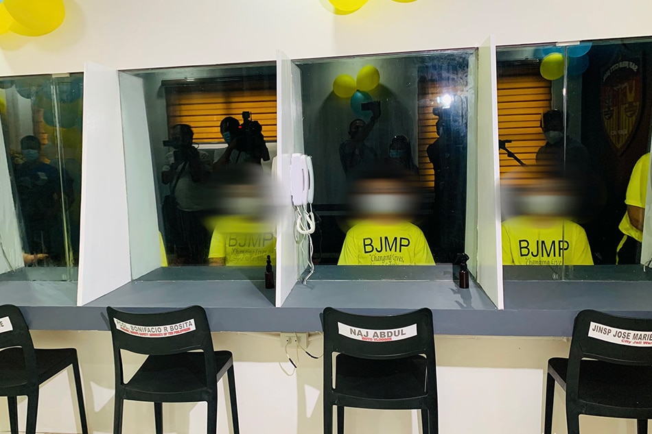 The new visitation area is the first of its kind in BJMP facilities nationwide, BJMP chief Jail Director Allan Iral said on Oct. 12, 2021. Bianca Dava, ABS-CBN News