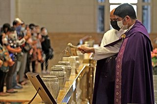 Blessing urns at Manila Cathedral