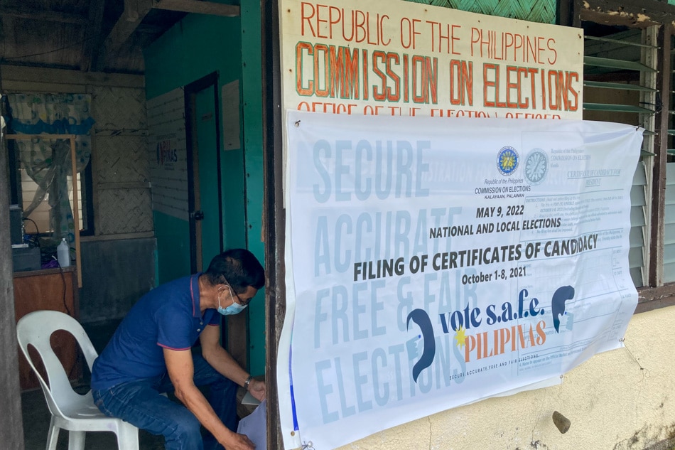 Election Officer Juan Gonzales works at the Commission on Elections office on Pag-asa Island. Jervis Manahan, ABS-CBN News