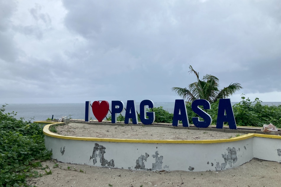 Pag-asa Island marker. Jervis Manahan, ABS-CBN News