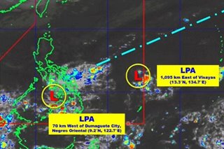 PAGASA monitoring 2 low-pressure areas
