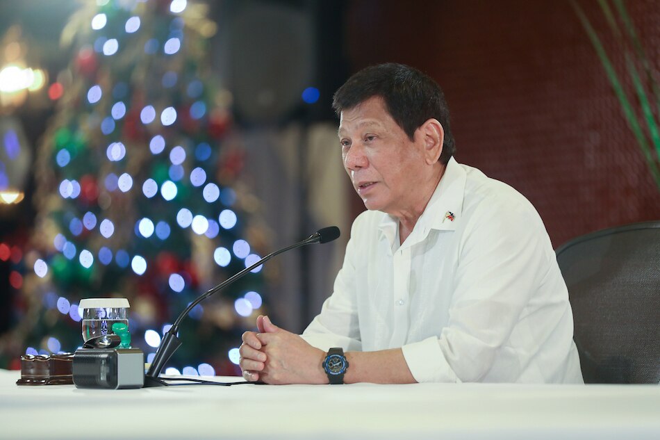 President Rodrigo Duterte talks to the people after holding a meeting with the Inter-Agency Task Force on the Emerging Infectious Diseases (IATF-EID) core members at the Malacañang Palace on Nov. 9, 2021. Karl Alonzo, Presidential Photo