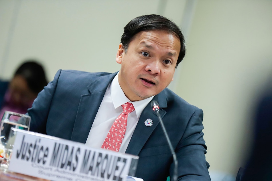 Supreme Court Administrator Jose Midas Marquez attends a Senate hearing on a bill proposing the creation of the Philippine Judicial Marshal Service on January 29, 2020. Henzberg Austria, Senate PRIB/File 
