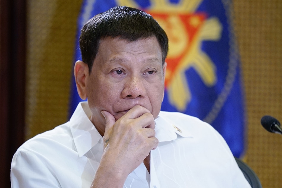 President Rodrigo Duterte in a phone conversation at the Malacañang Palace on Nov. 17, 2021. King Rodriguez, Presidential Photo/file