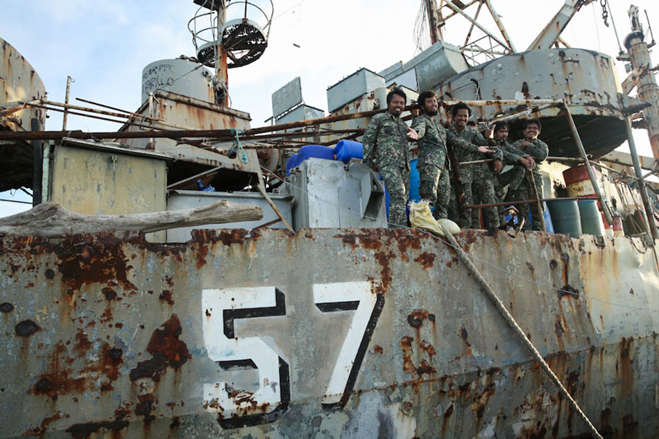 File photo of Filipino soldiers at the BRP Sierra Madre in Ayungin Shoal, part of the disputed Spratly Islands. Chiara Zambrano, ABS-CBN News/File