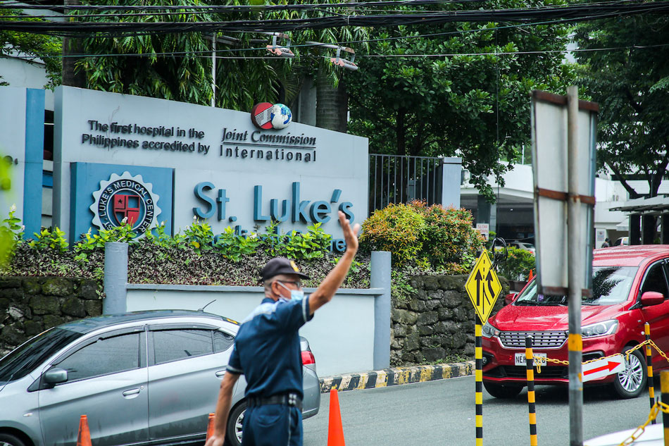 Vehicles arrive at the St. Luke’s Hospital in Quezon City on August 10, 2021. Jonathan Cellona, ABS-CBN News