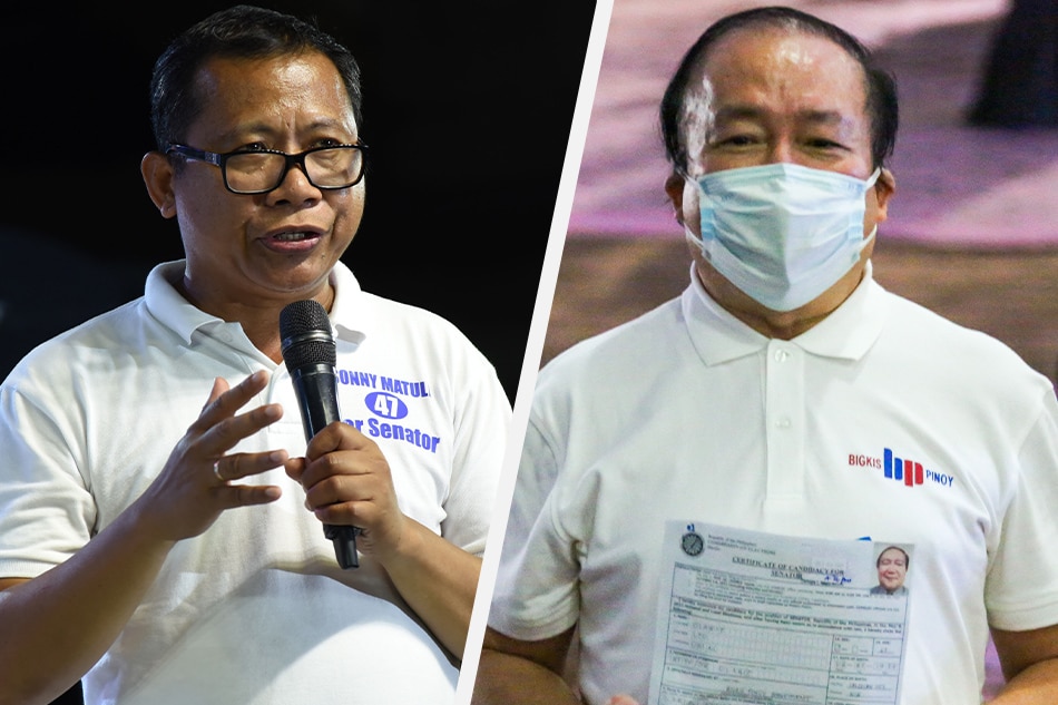 Senatorial aspirants Sonny Matula and Leo Olarte. ABS-CBN News/File photos