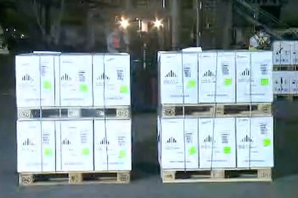 This is the first delivery of the 2,394,990 government-bought Pfizer vaccines through the Asian Development Bank, the National Task Force Against COVID-19 said. Screenshot from PTV