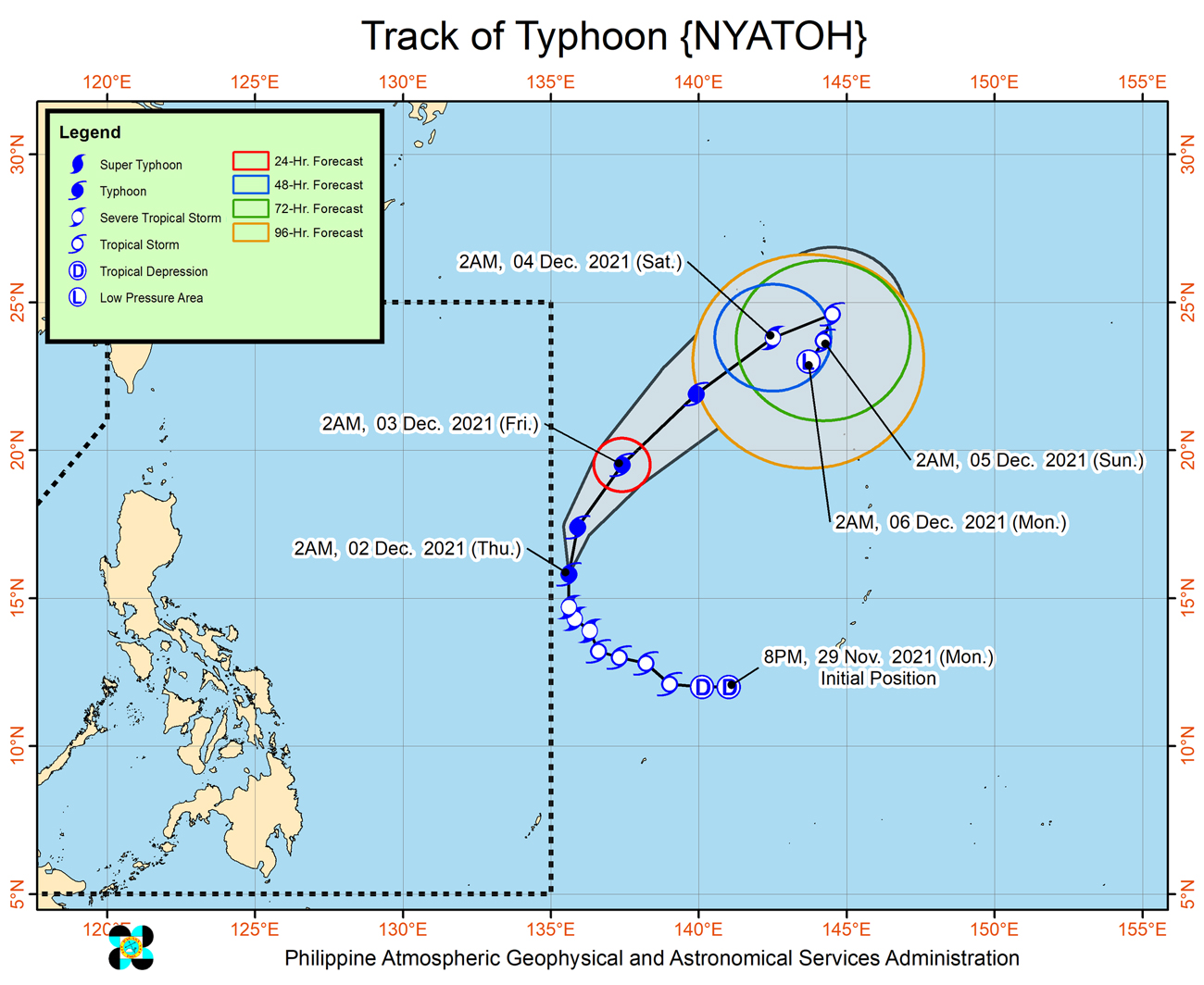 Nyatoh intensifies into typhoon, still outside PAR