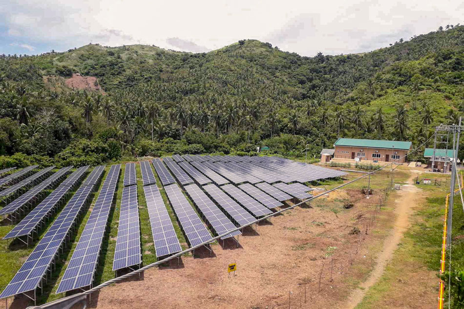 FP Island solar power plant photo in Quinalasag Island. Handout