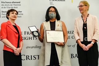 Rights advocate Cristina Palabay receives award from France, Germany