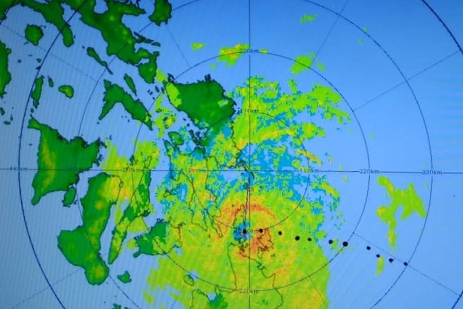  Typhoon Odette made its second landfall over Cagdianao, Dinagat Islands at around 3:10 p.m., Dec. 16, 2021, according to PAGASA. Photo courtesy of PAGASA Facebook account