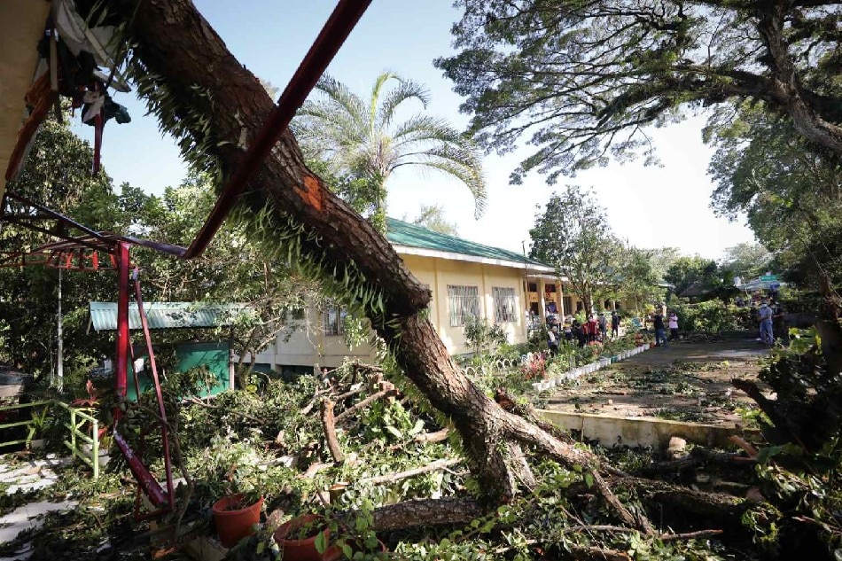 A December 2021 photo of a public school in Negros Oriental during the aftermath of Typhoon Odette, the strongest storm to hit the Philippines that year. Photo from the Department of Education's official Facebook page