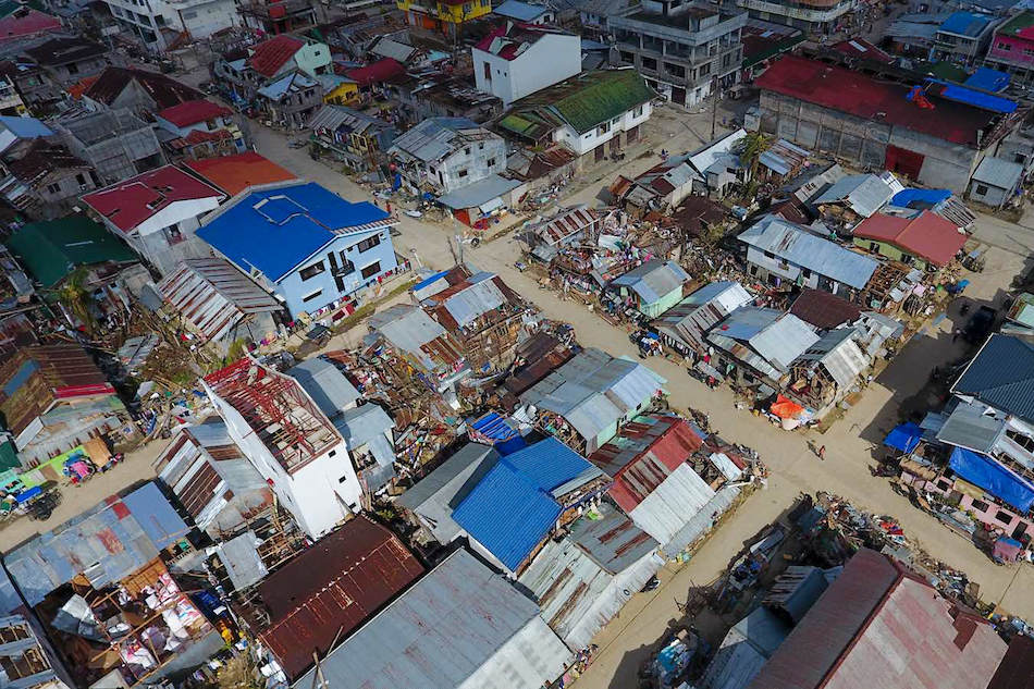 Drone shot taken on December 20, 2021 shows destruction in General Luna, Siargao, Surigao del Norte, 4 days after Typhoon Odette made a landfall on the island on December 16. Val Cuenca, ABS-CBN News