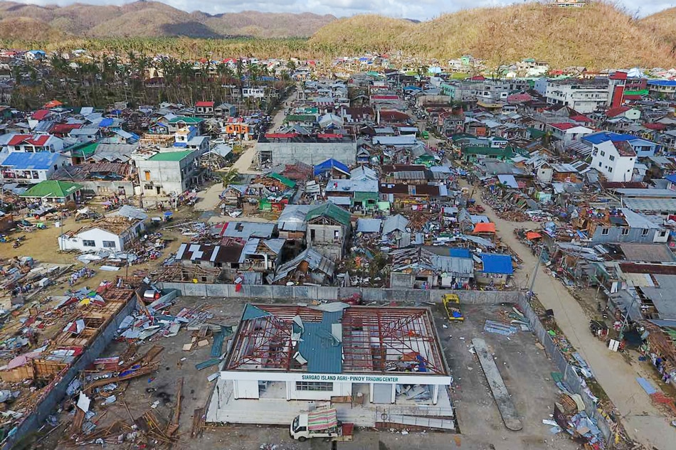 The aftermath of Typhoon Odette in the Municipality of Dapa in Siargao Island on December 20, 2021 days after the the typhoon wreaked havoc in parts of the Philippines. Val Cuenca, ABS-CBN News