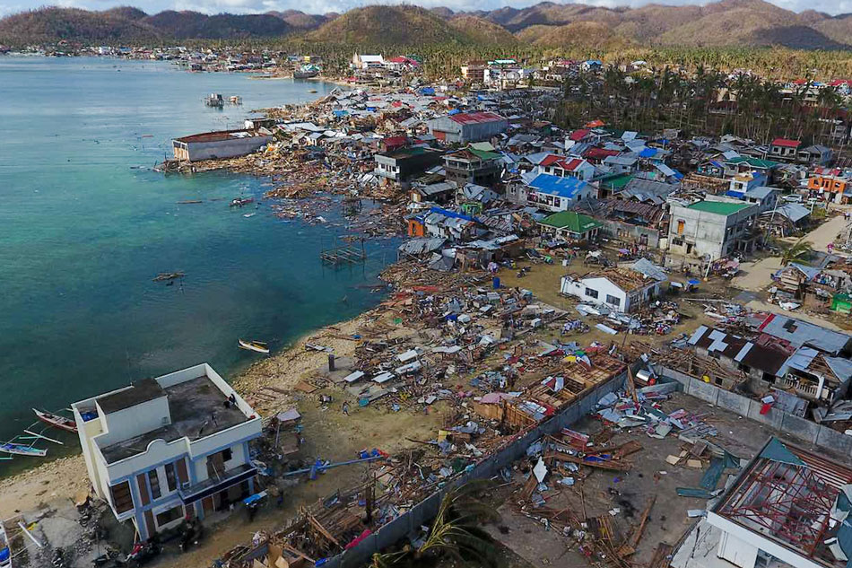 The aftermath of Typhoon Odette in the municipality of Dapa in Siargao Island on December 20, 2021 days after the typhoon wreaked havoc in parts of the Philippines. Val Cuenca, ABS-CBN News
