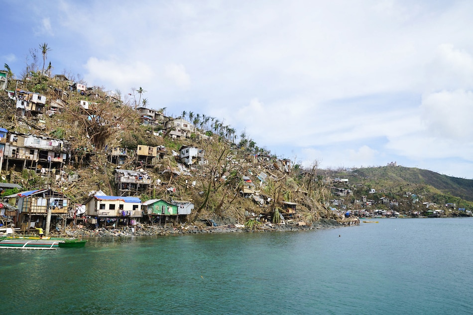Photo of the destruction left by Typhoon Odette in Dinagat Islands during a visit by President Rodrigo Duterte on December 22, 2021. Joey Dalumpines, Presidential Photo