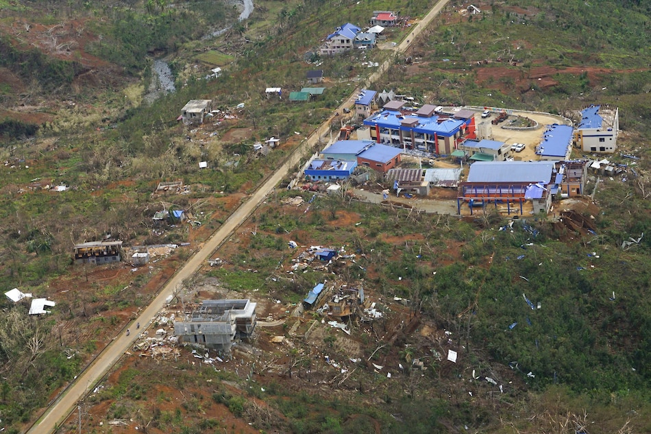 Photo of the destruction left by Typhoon Odette in Dinagat Islands during a visit by President Rodrigo Duterte on Dec. 22, 2021. Joey Dalumpines, Presidential Photo