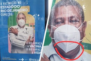 Rio red-faced over vaccine campaign with upside-down mask