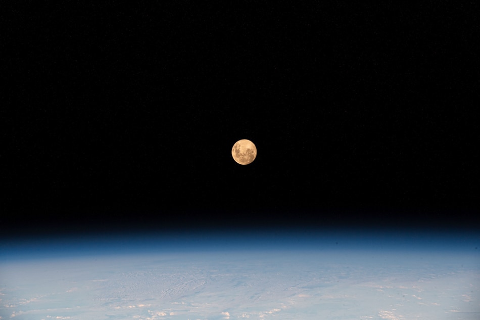 Supermoon as seen from the International Space Station