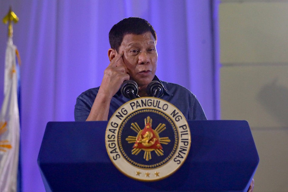 President Rodrigo Duterte delivers a speech in Calapan City, Oriental Mindoro on Nov. 18, 2021. Toto Lozano, Presidential Photo 