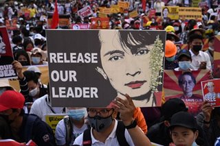 Thousands of protesters call for Aung San Suu Kyi’s release