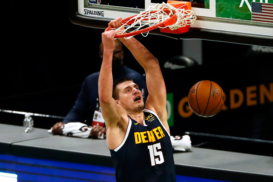 Nikola Jokic with one of the day's best dunks
